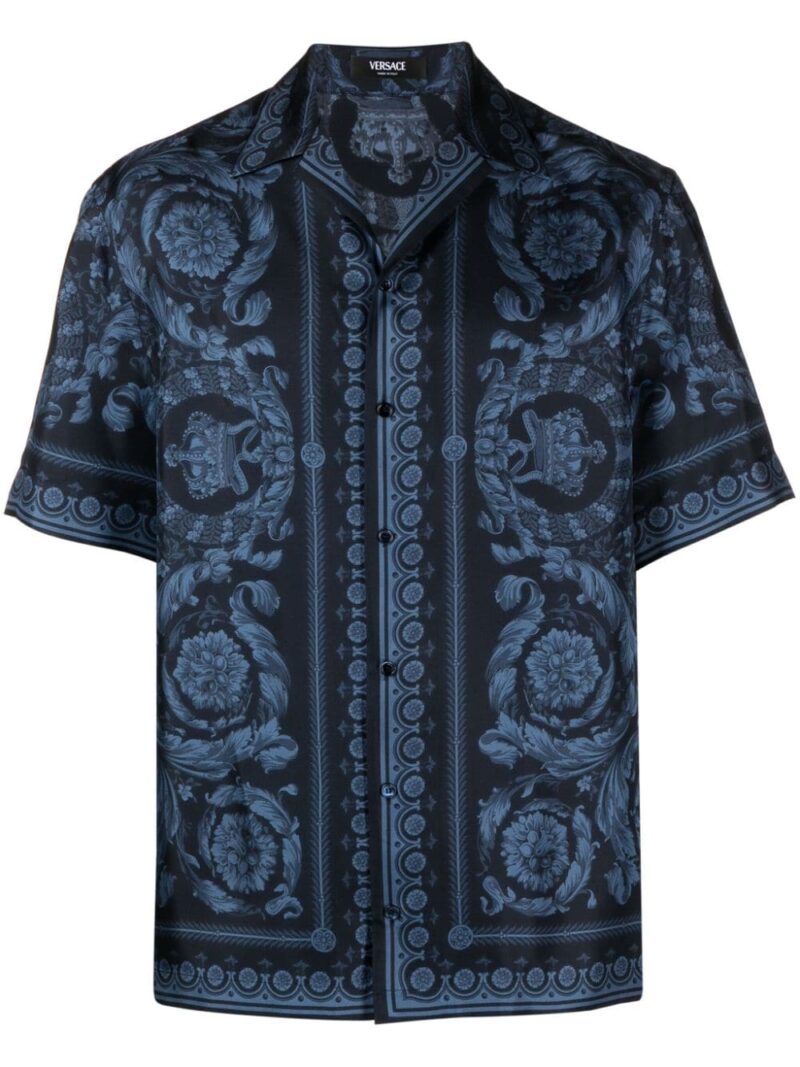 Versace Barocco-print silk shirt