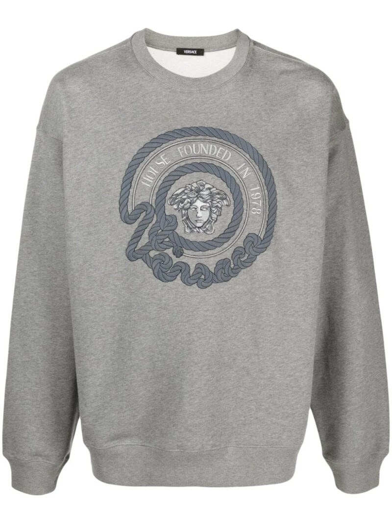 Versace  Medusa-embroidered cotton sweatshirt