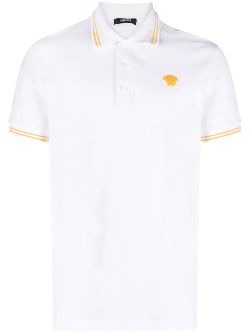 Versace Medusa Head-embroidered cotton polo shirt