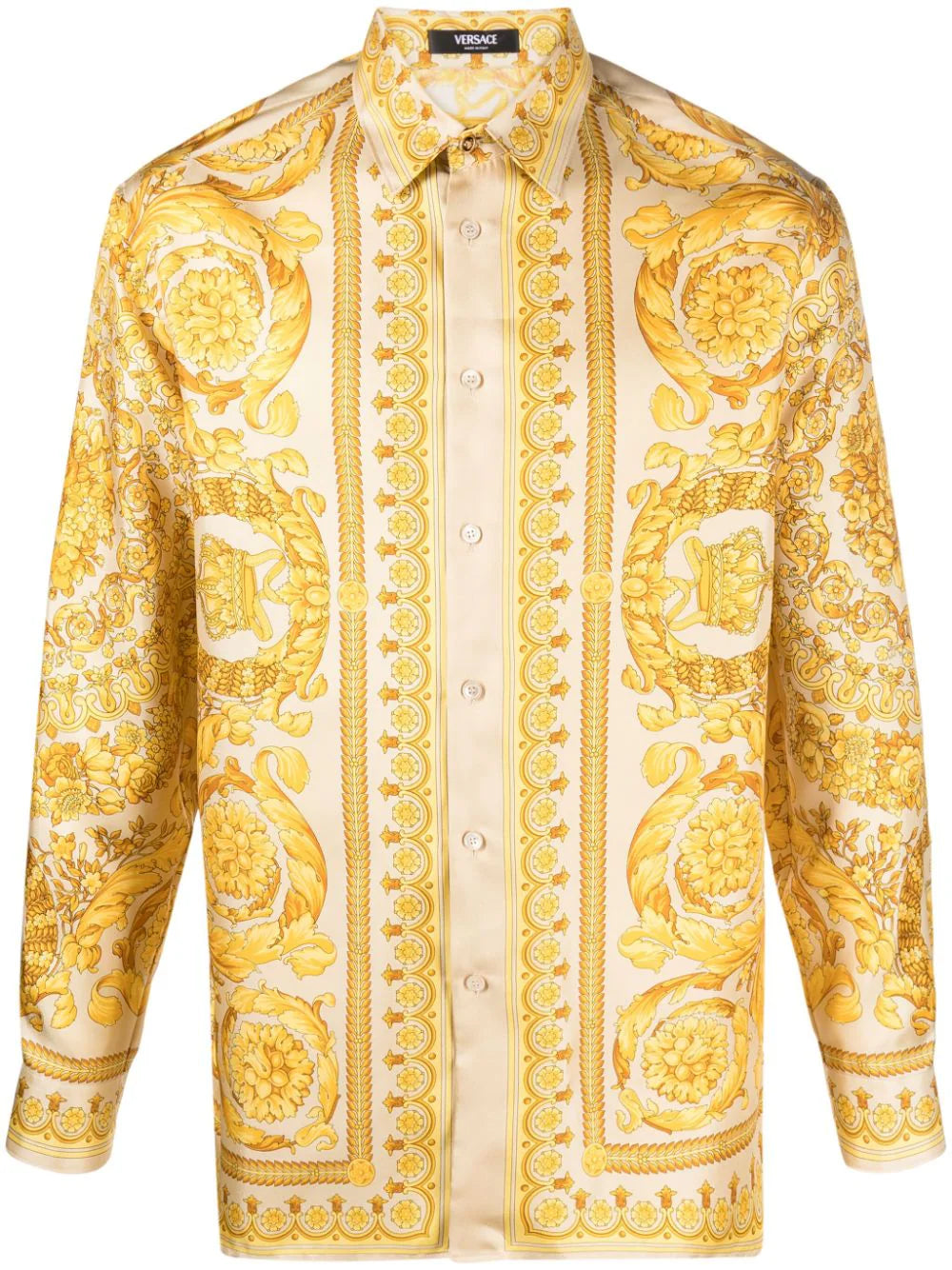 Versace  Barocco-print silk shirt