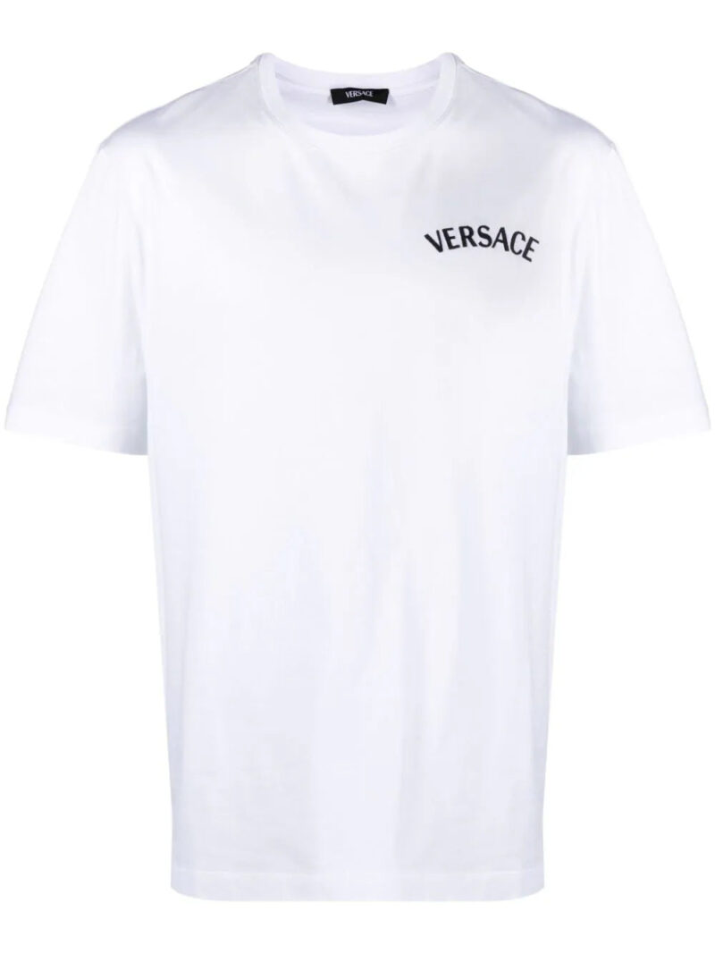 Versace  Milano Stamp embroidered cotton T-shirt
