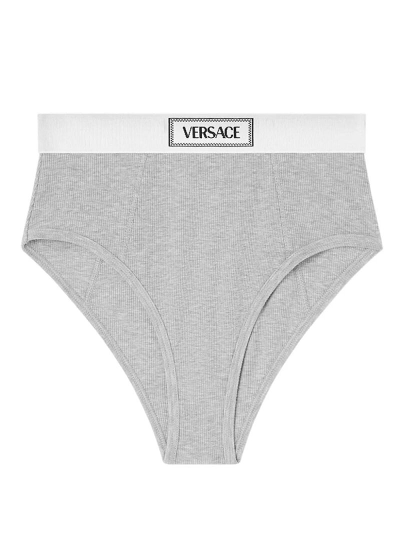 Versace  logo-waistband fine-ribbed briefs
