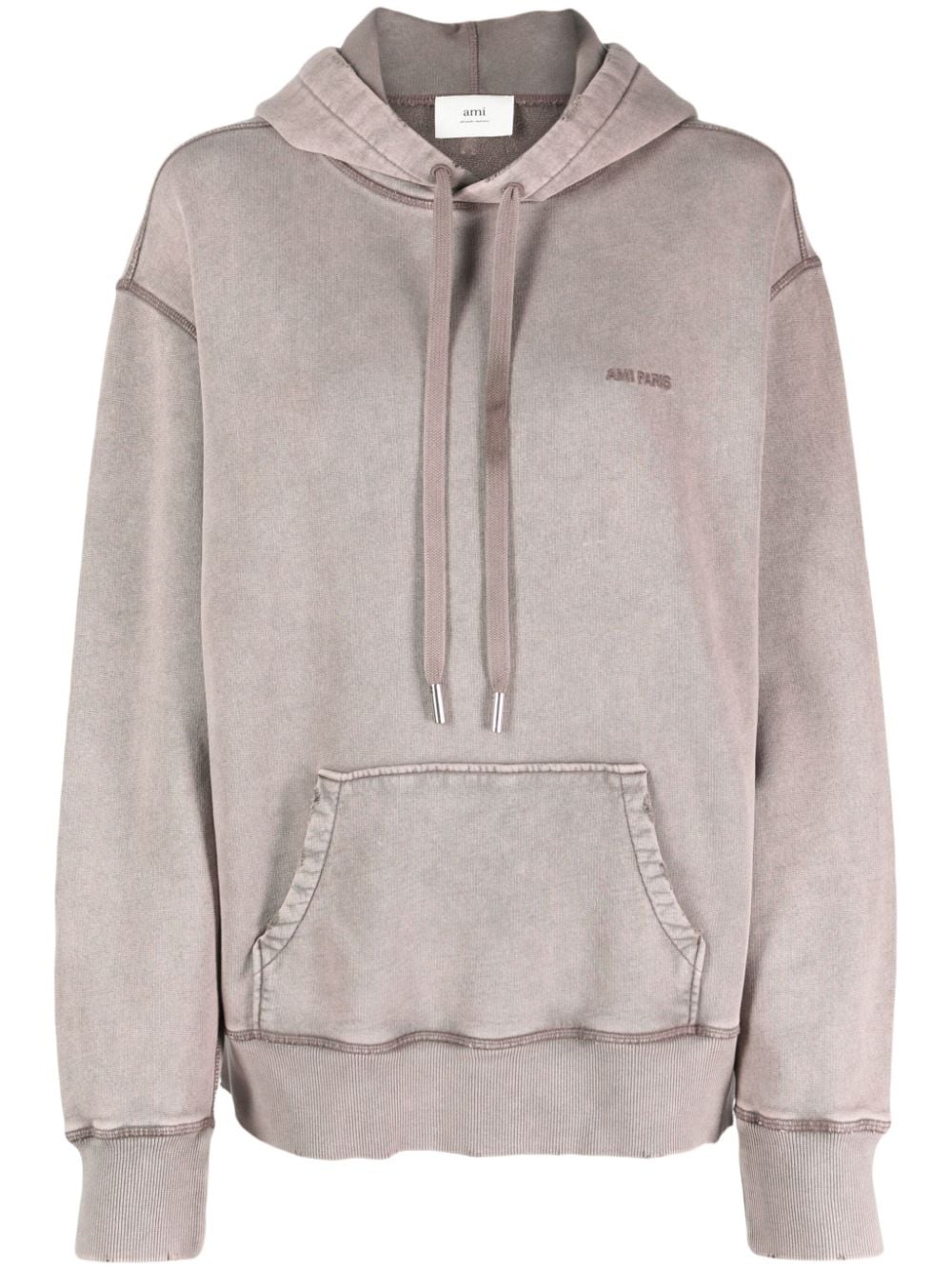 AMI Paris  logo-embroidered cotton hoodie