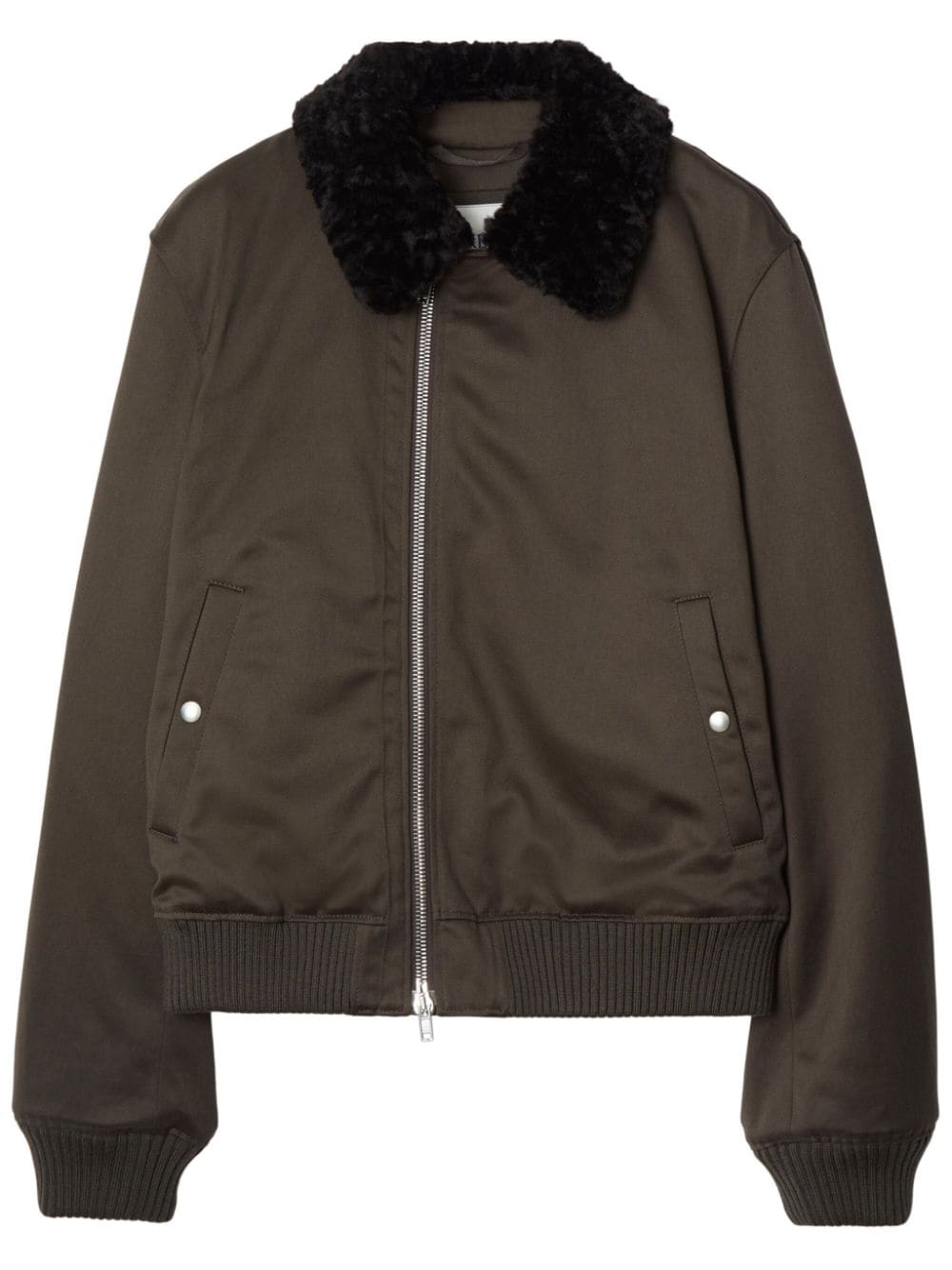 Burberry zipped shearling-collar bomber jacket