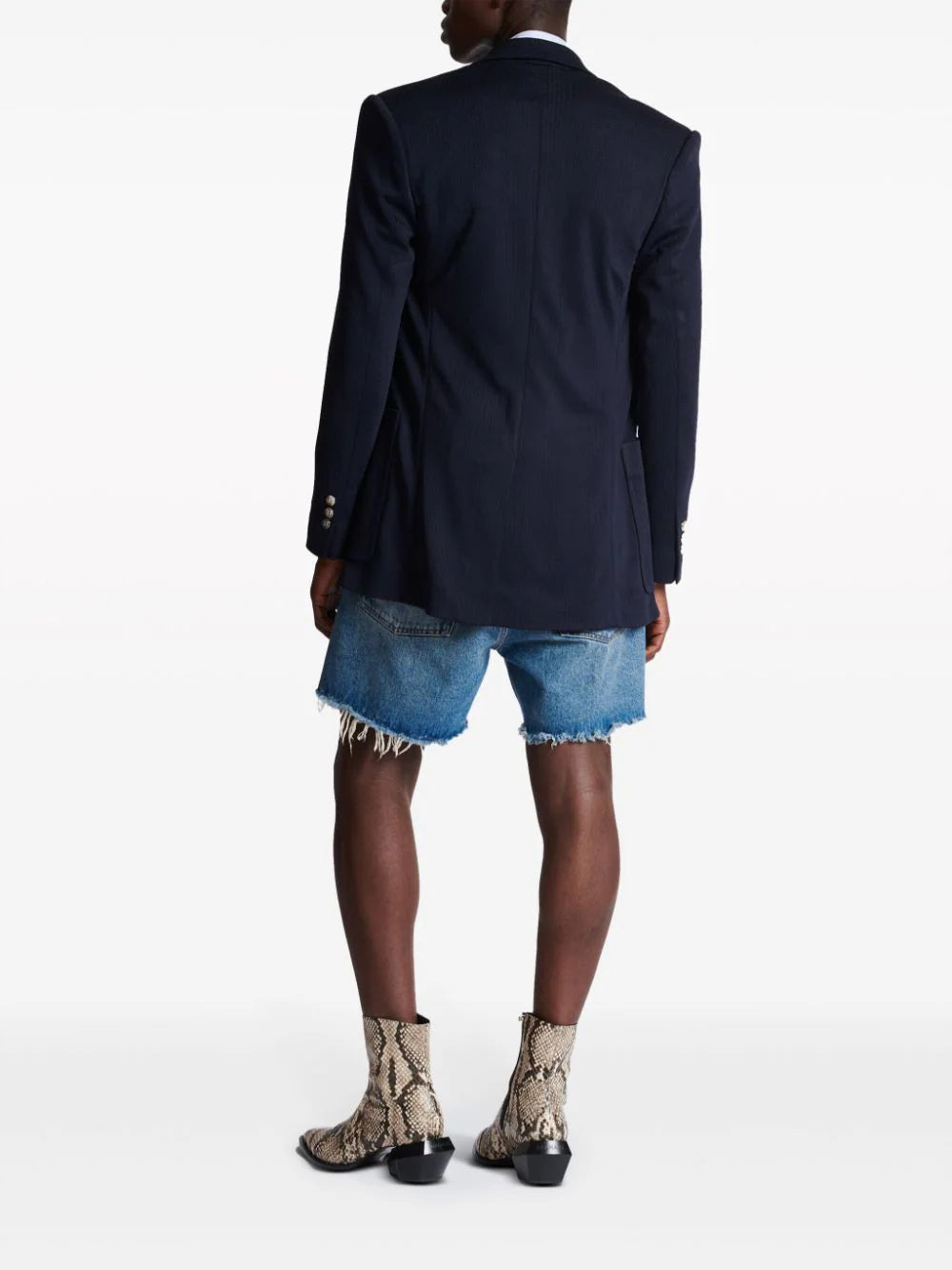 Balmain monogram-pattern double-breasted blazer - Image 4