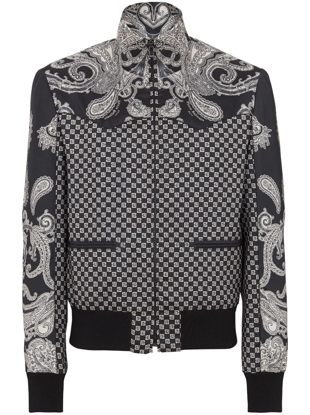 Balmain  graphic-print zipped bomber jacket