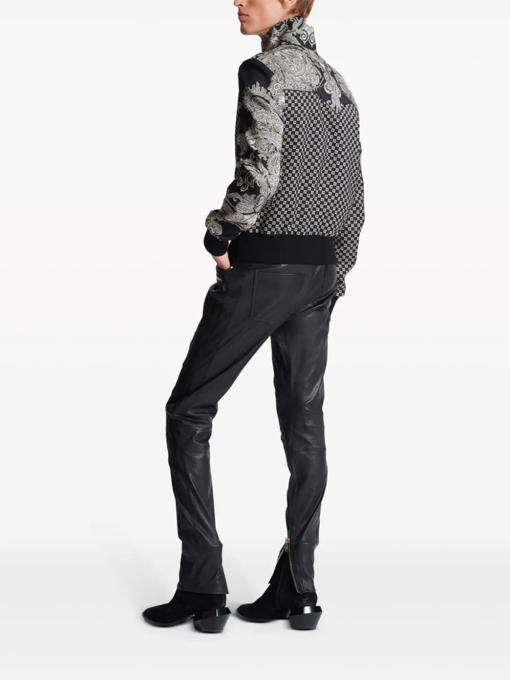 Balmain  graphic-print zipped bomber jacket