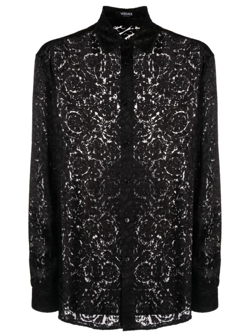 Versace Barocco devoré-effect shirt