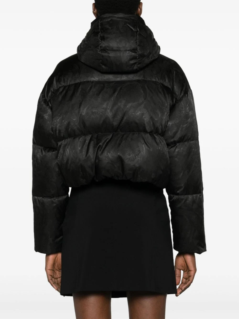 Versace  Barocco-jacquard cropped puffer jacket