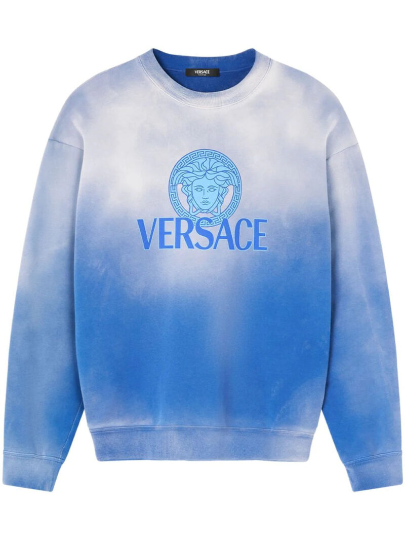 Versace  logo-print gradient cotton sweatshirt