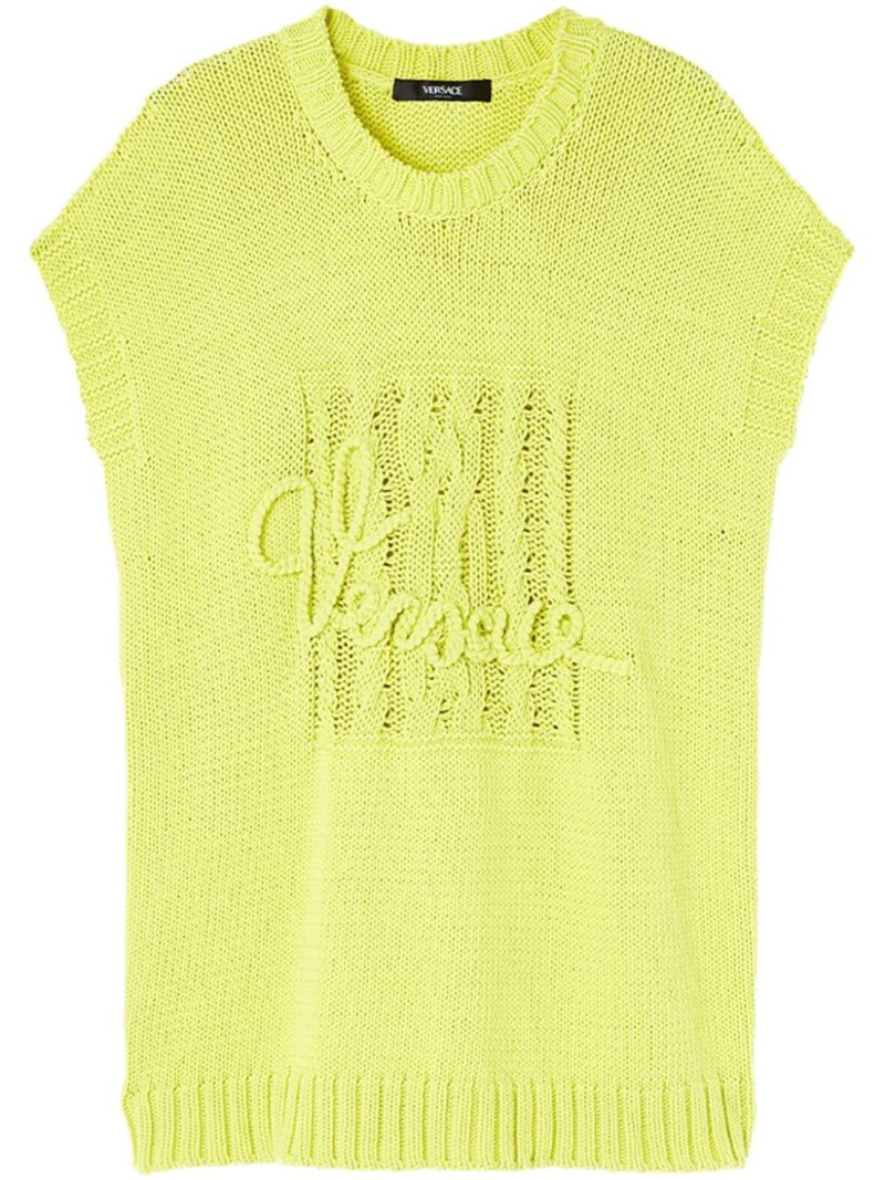 Versace  intarsia-knit logo vest