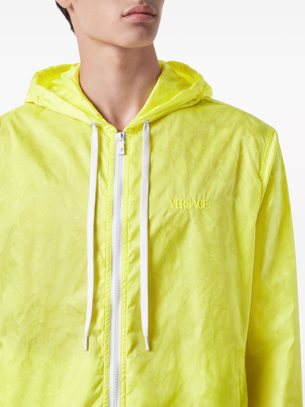 Versace  Barocco-jacquard drawstring hooded jacket
