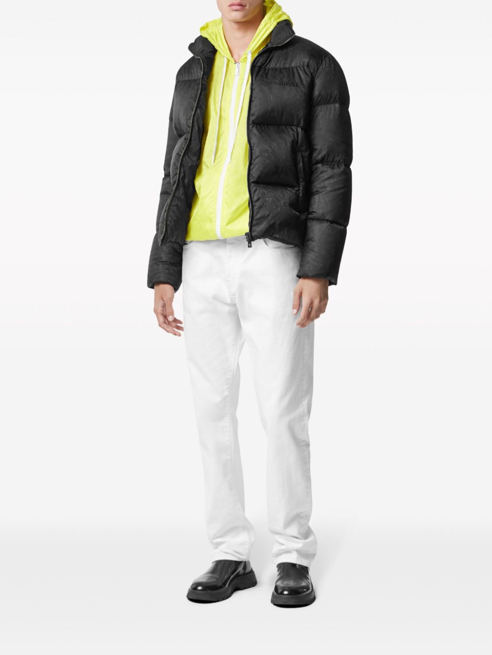 Versace  Barocco-jacquard drawstring hooded jacket