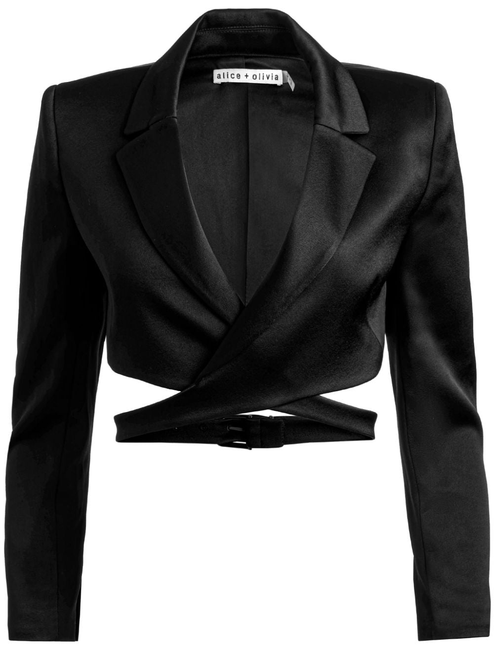 alice + olivia Leone cropped wrap blazer