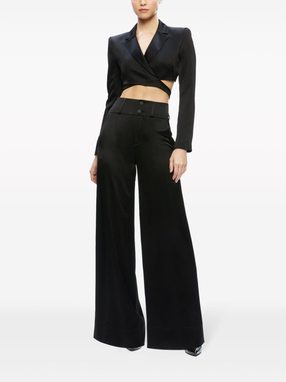 alice + olivia Leone cropped wrap blazer - Image 2