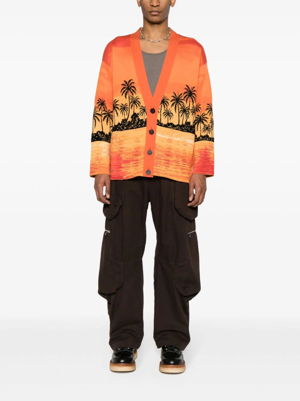 Alanui  Kerala Sunset intarsia-knit cardigan