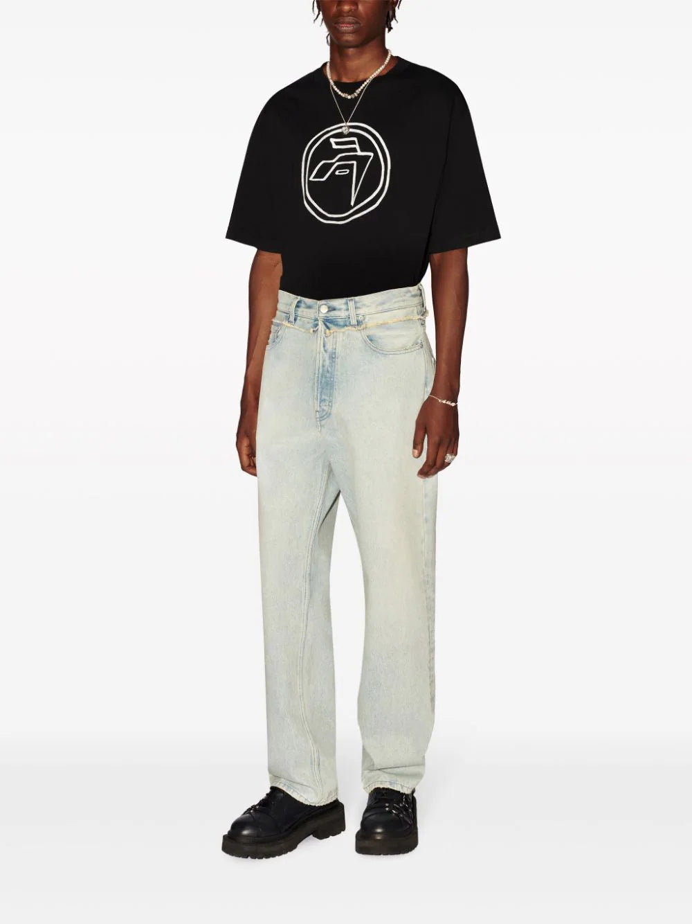 AMBUSH  frayed straight-leg jeans