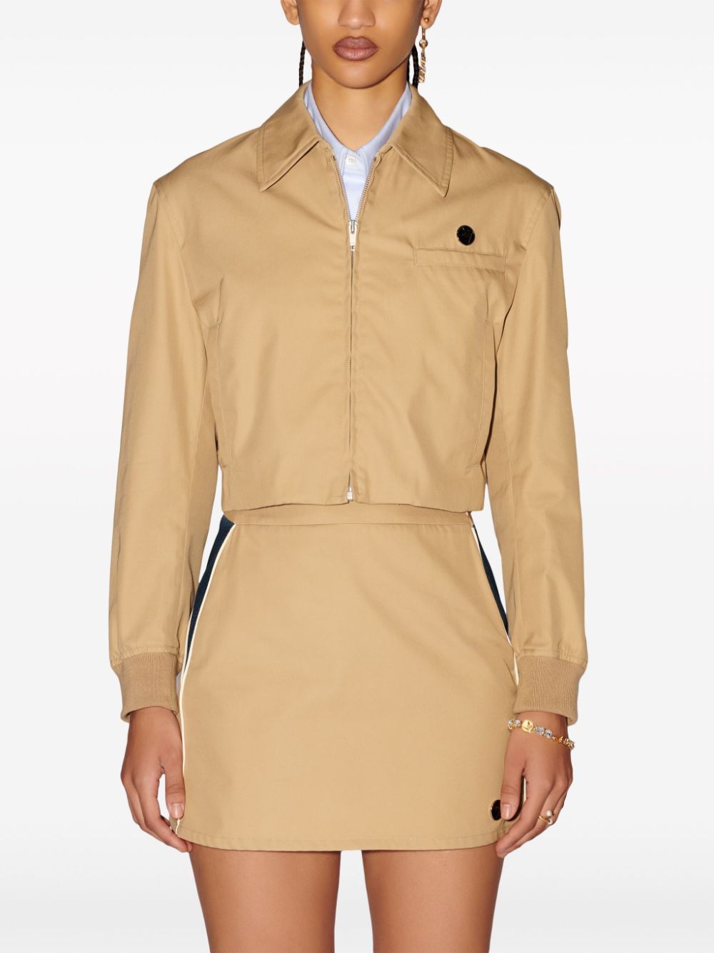 AMBUSH Sponge contrast-panel cropped jacket