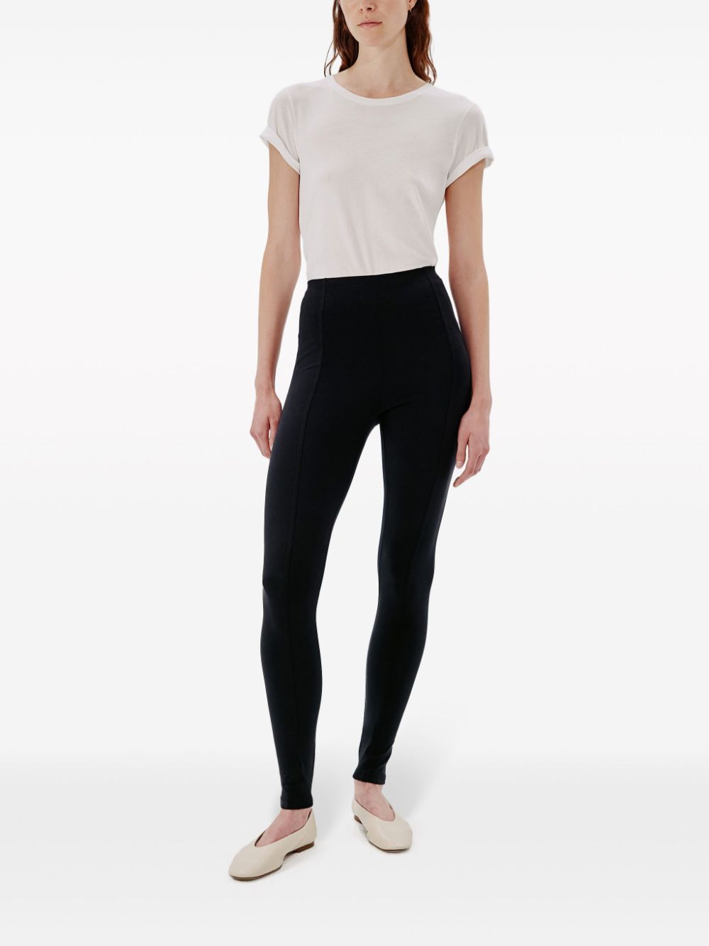 Another Tomorrow  seam-detail high-waisted leggings