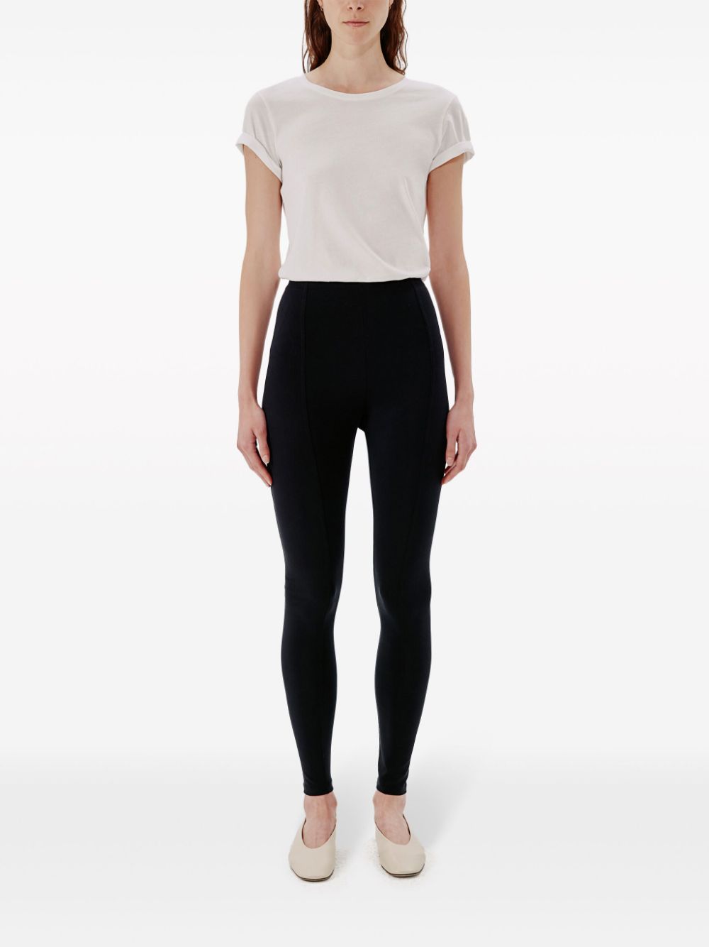 Another Tomorrow  seam-detail high-waisted leggings