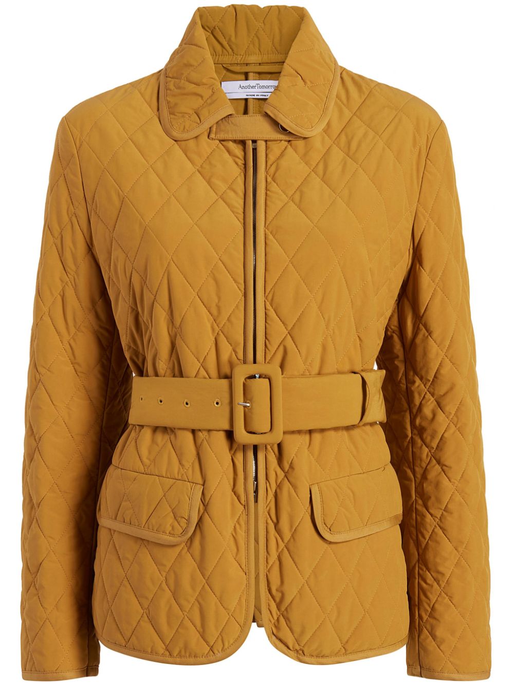 Another Tomorrow  diamond-quilted belted puffer jacket