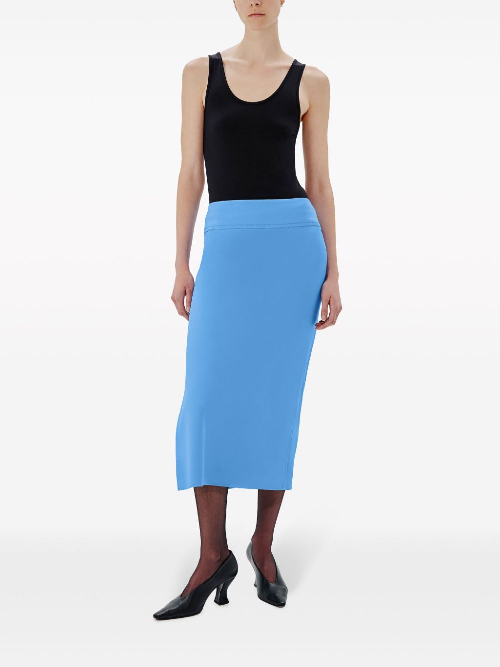 Another Tomorrow high-waist midi skirt