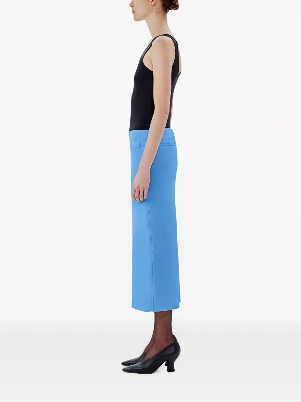 Another Tomorrow high-waist midi skirt