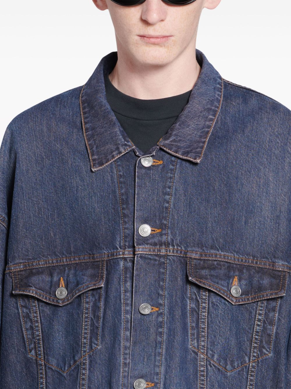 Balenciaga drop-shoulder denim jacket