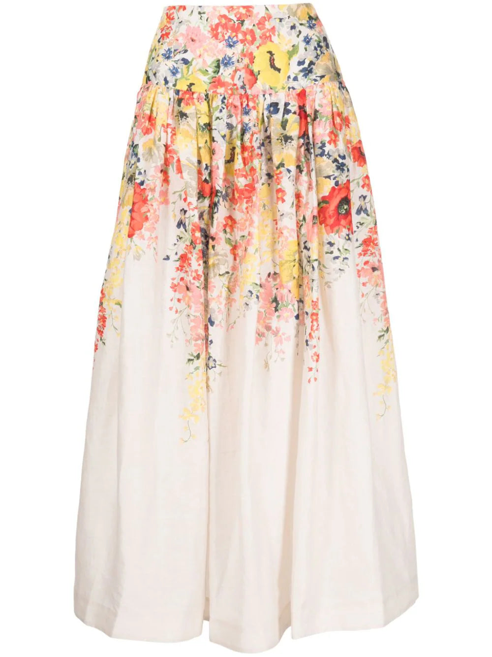 ZIMMERMANN  Alight floral-print linen skirt