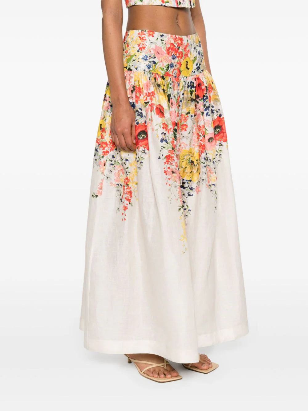 ZIMMERMANN  Alight floral-print linen skirt