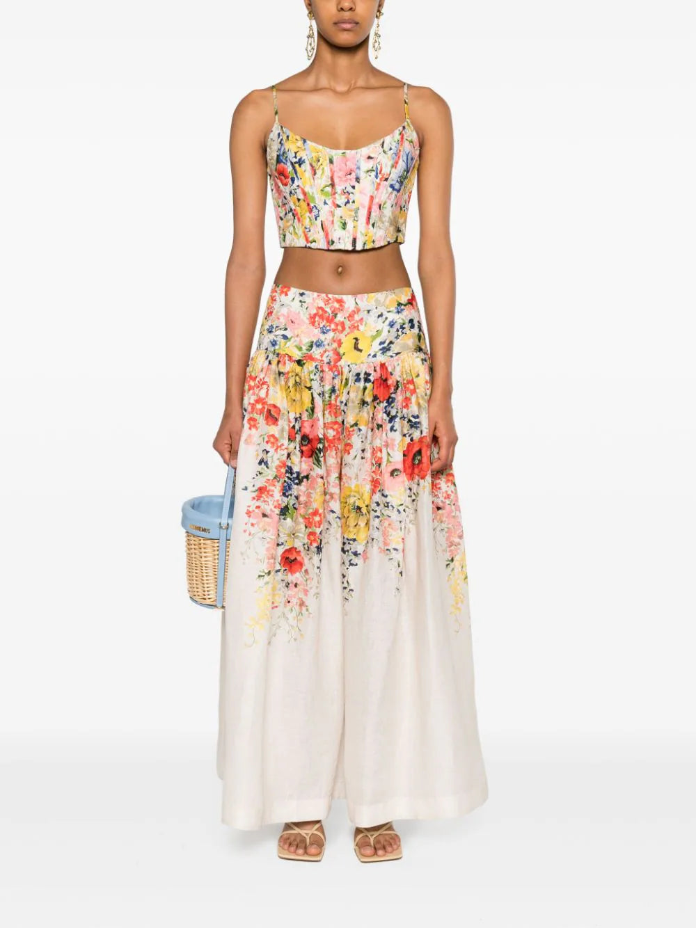 ZIMMERMANN  Alight floral-print linen skirt