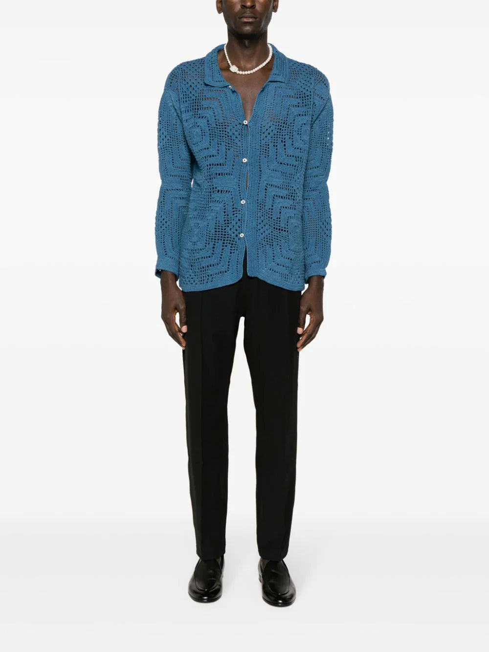 BODE crochet cotton shirt