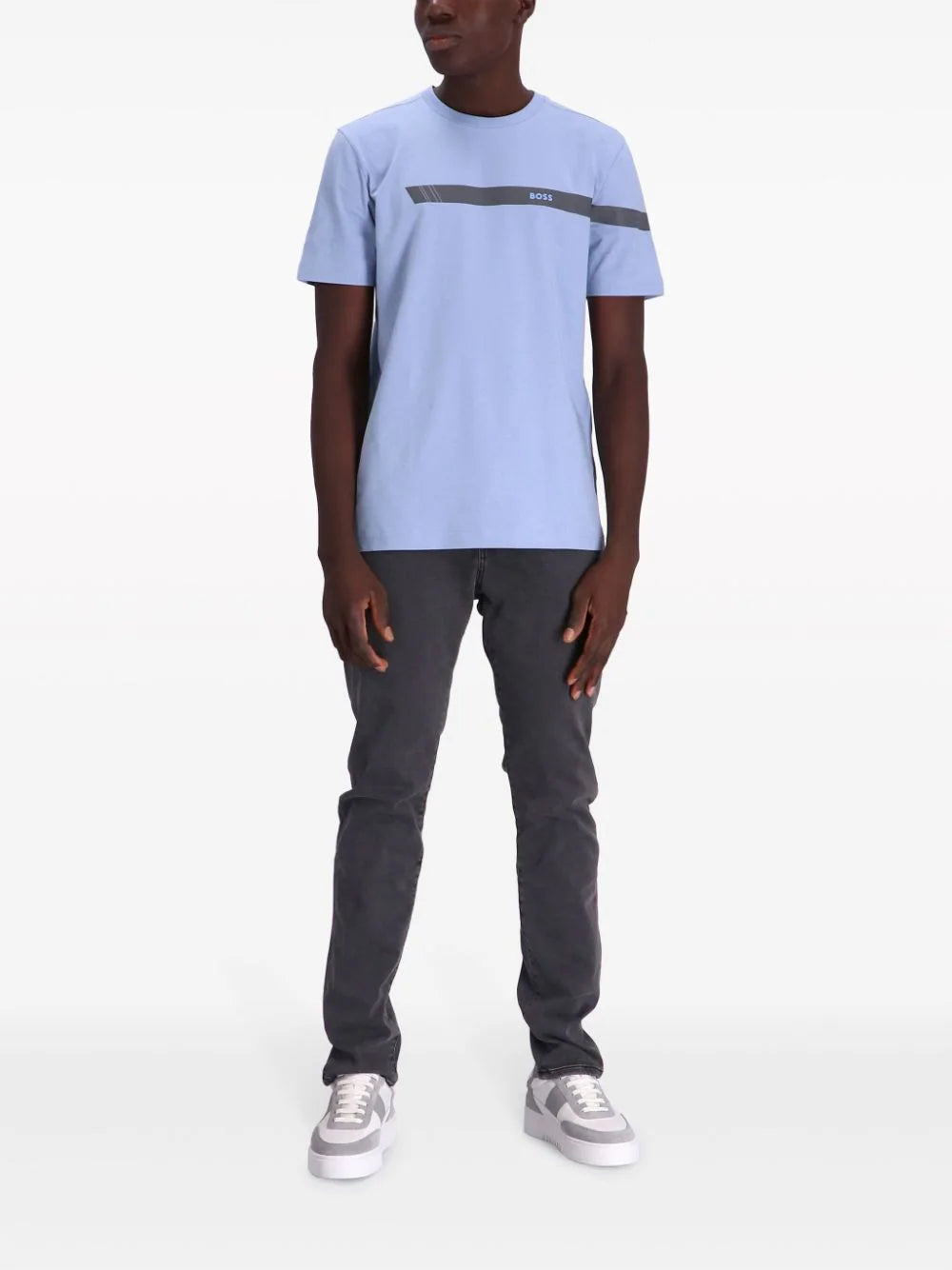 BOSS  logo-print cotton-blend T-shirt