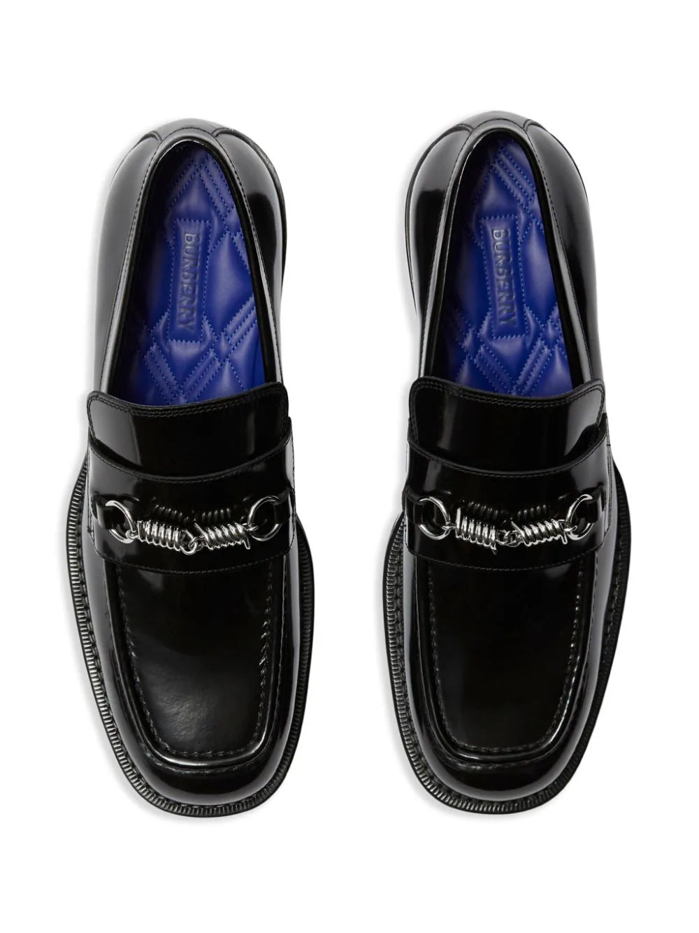Burberry barbed-wire leather loafers