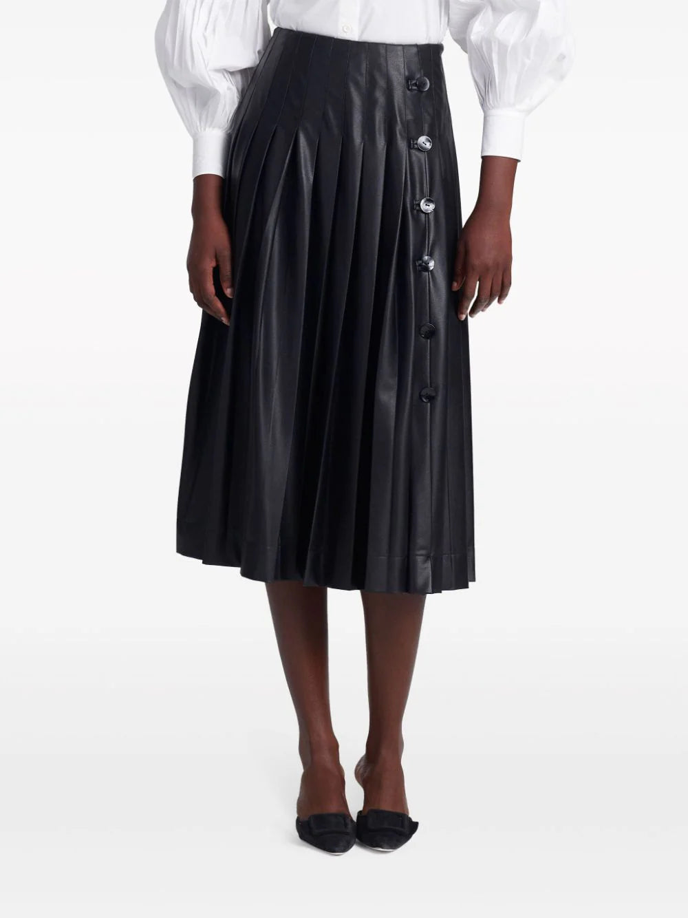 Altuzarra  Tullius side-button pleated midi skirt