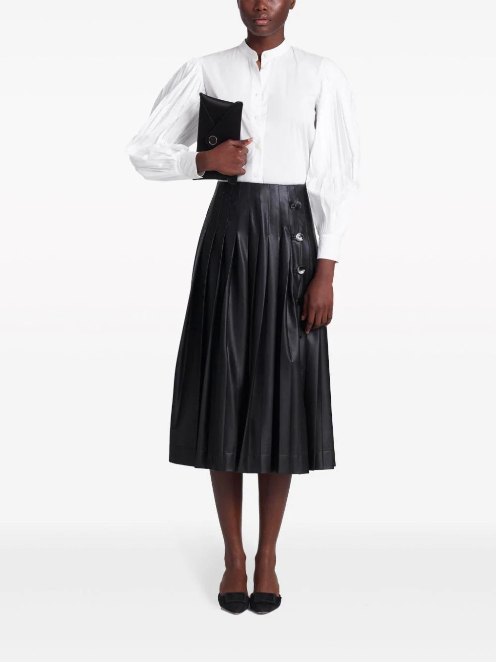 Altuzarra  Tullius side-button pleated midi skirt
