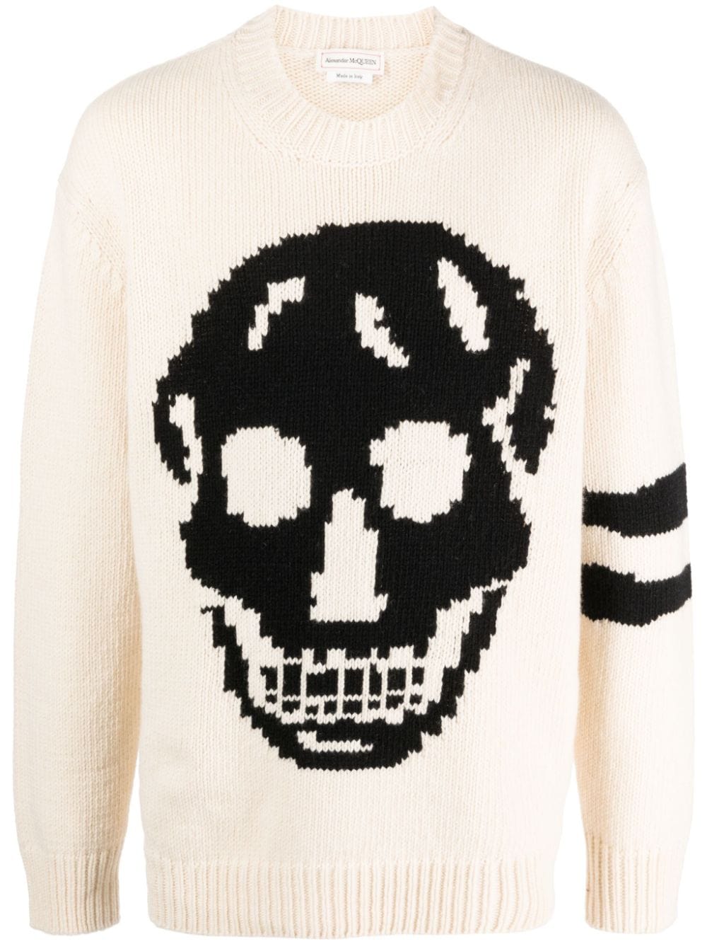 Alexander McQueen  skull-intarsia stripe-detail jumper