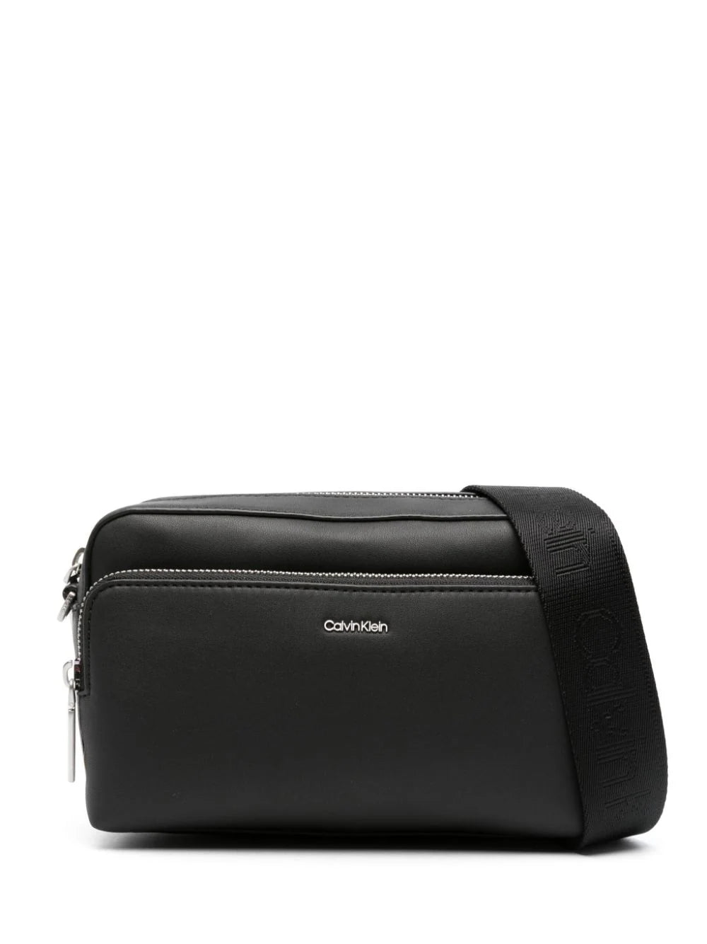 Calvin Klein  logo-lettering leather crossbody bag