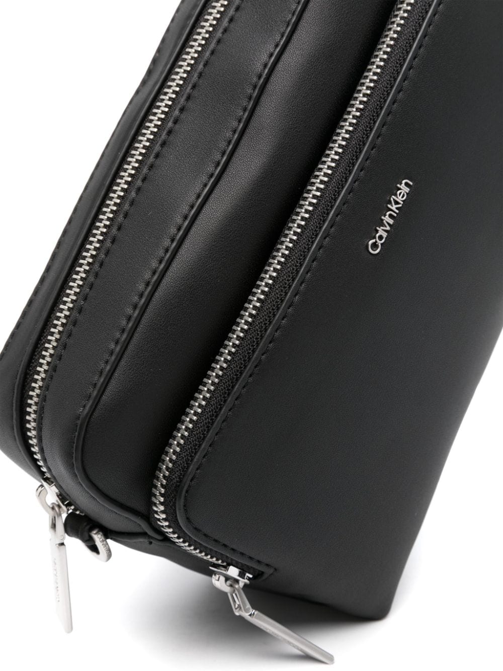 Calvin Klein  logo-lettering leather crossbody bag