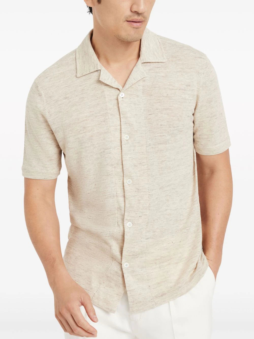 Brunello Cucinelli  mélange-effect fine-knit shirt