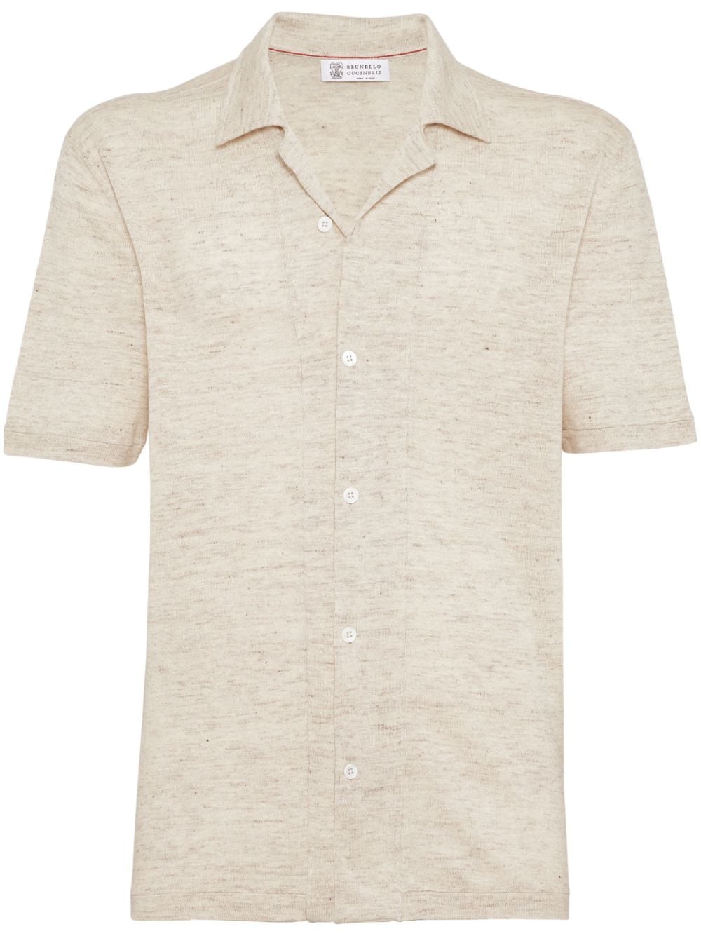 Brunello Cucinelli  mélange-effect fine-knit shirt
