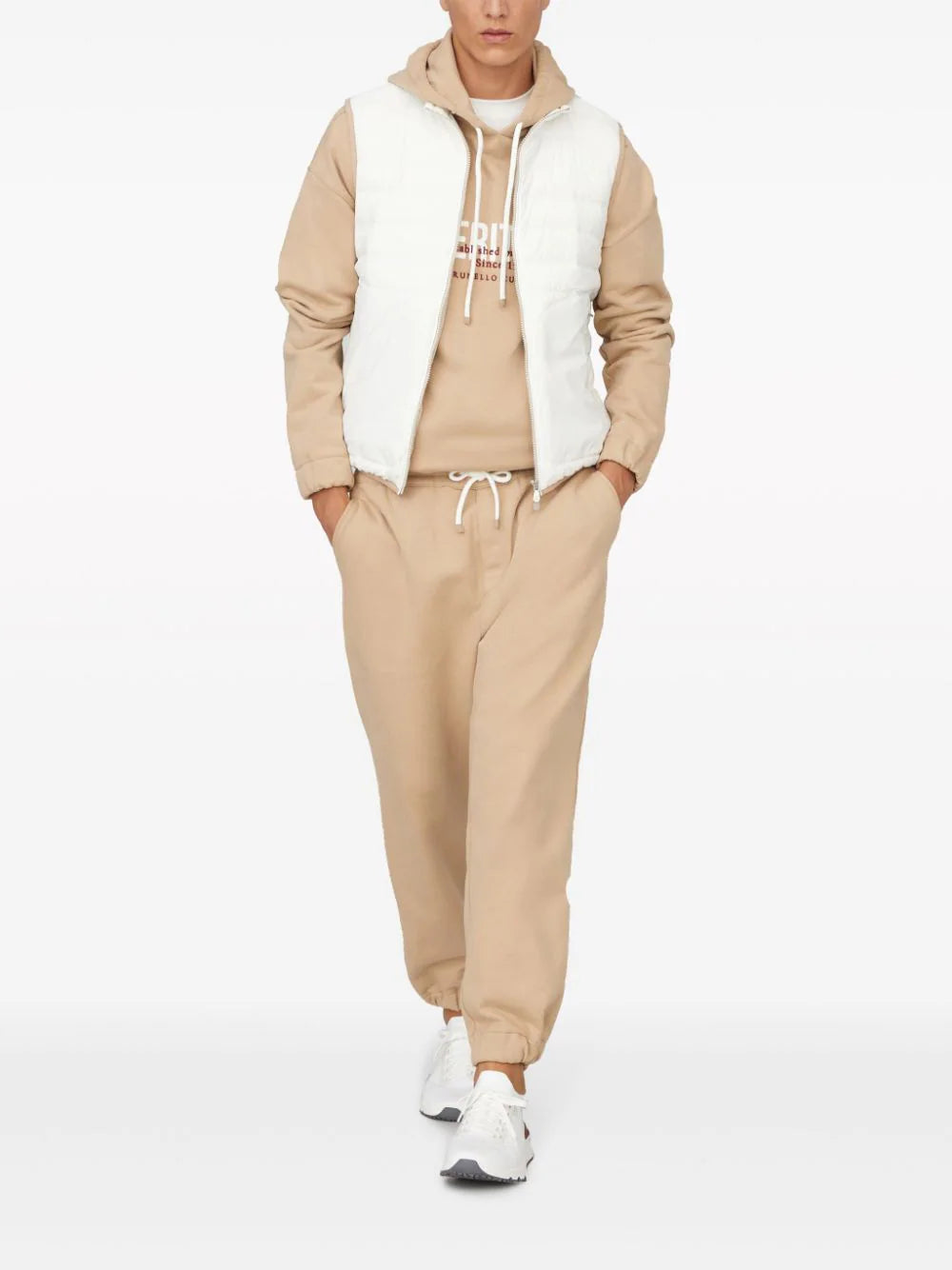 Brunello Cucinelli  logo-embroidered drawstring hoodie