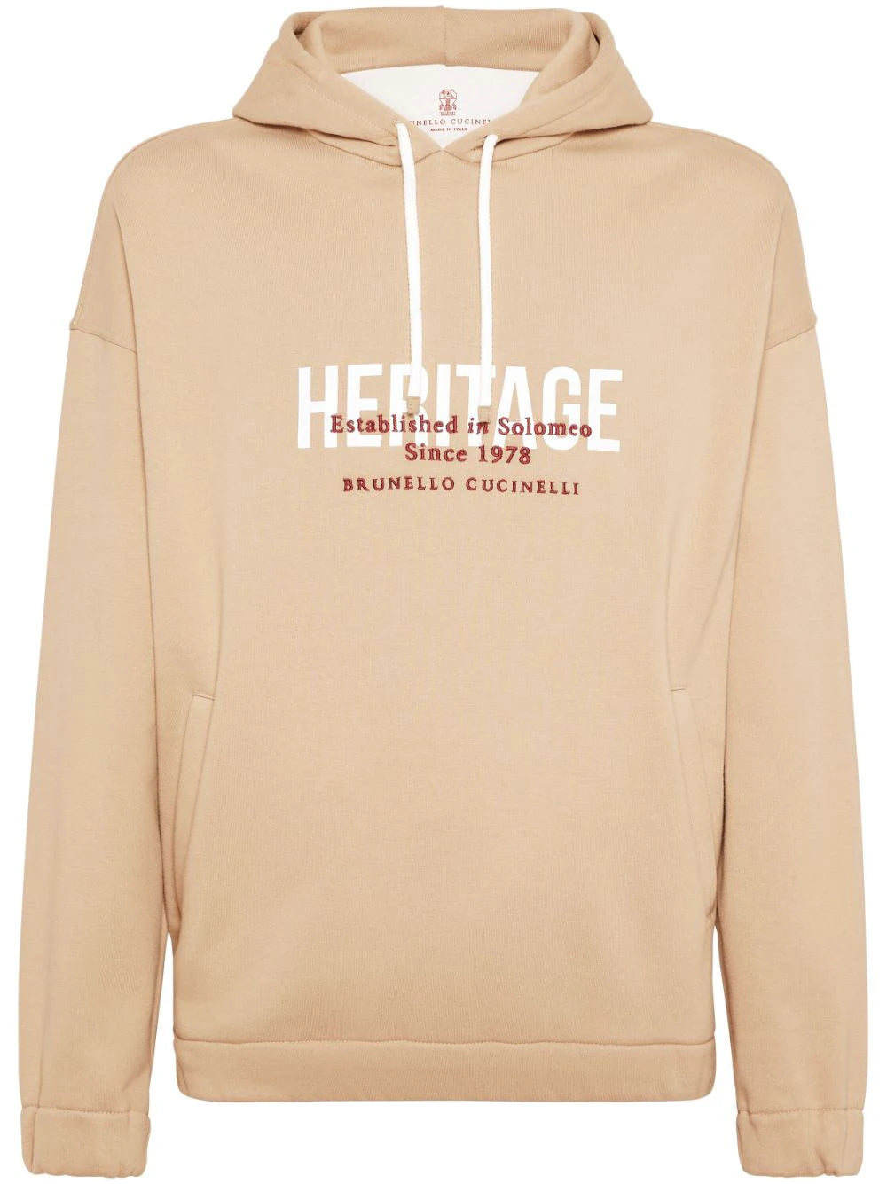 Brunello Cucinelli  logo-embroidered drawstring hoodie