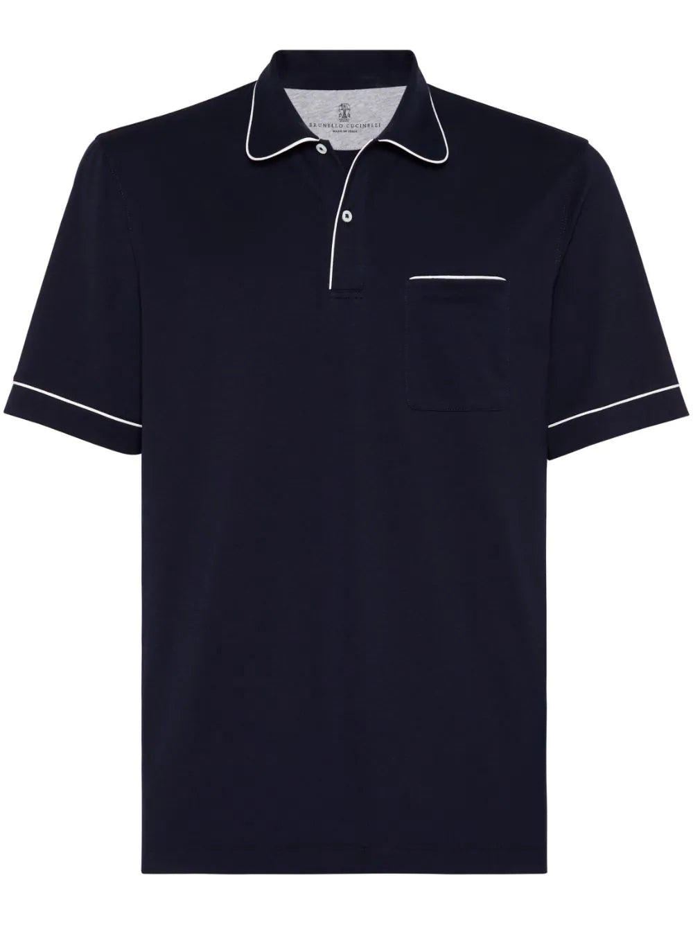 Brunello Cucinelli  contrasting-border cotton polo shirt