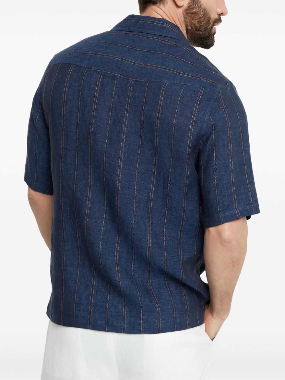 Brunello Cucinelli short-sleeve linen shirt