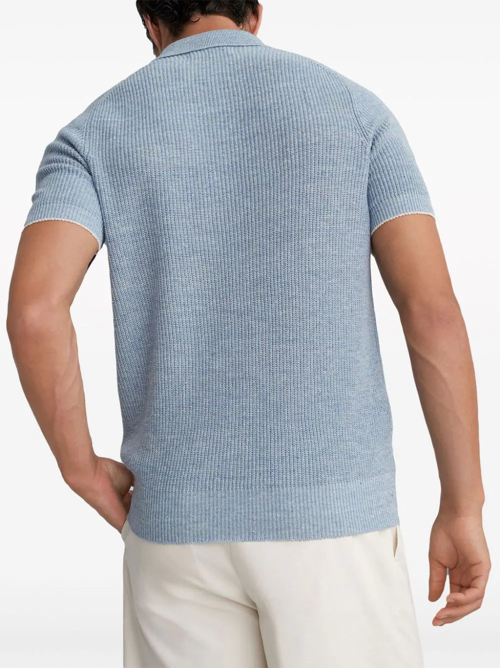 Brunello Cucinelli  mélange ribbed-knit polo shirt