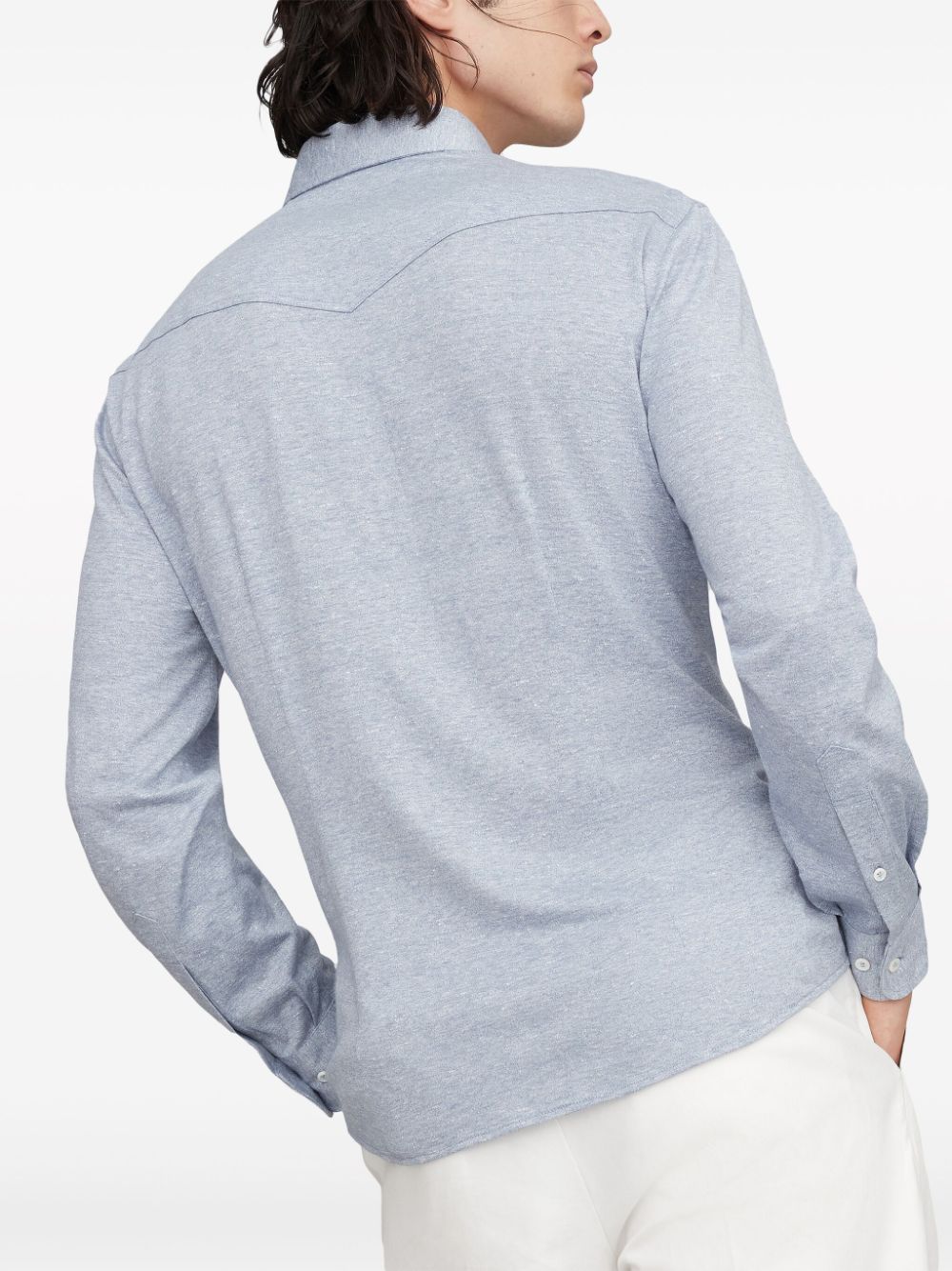 Brunello Cucinelli  Western linen-cotton jersey shirt