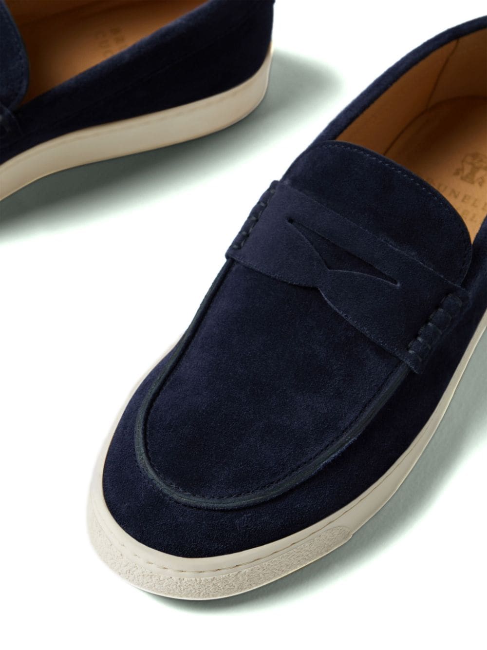 Brunello Cucinelli suede penny loafers