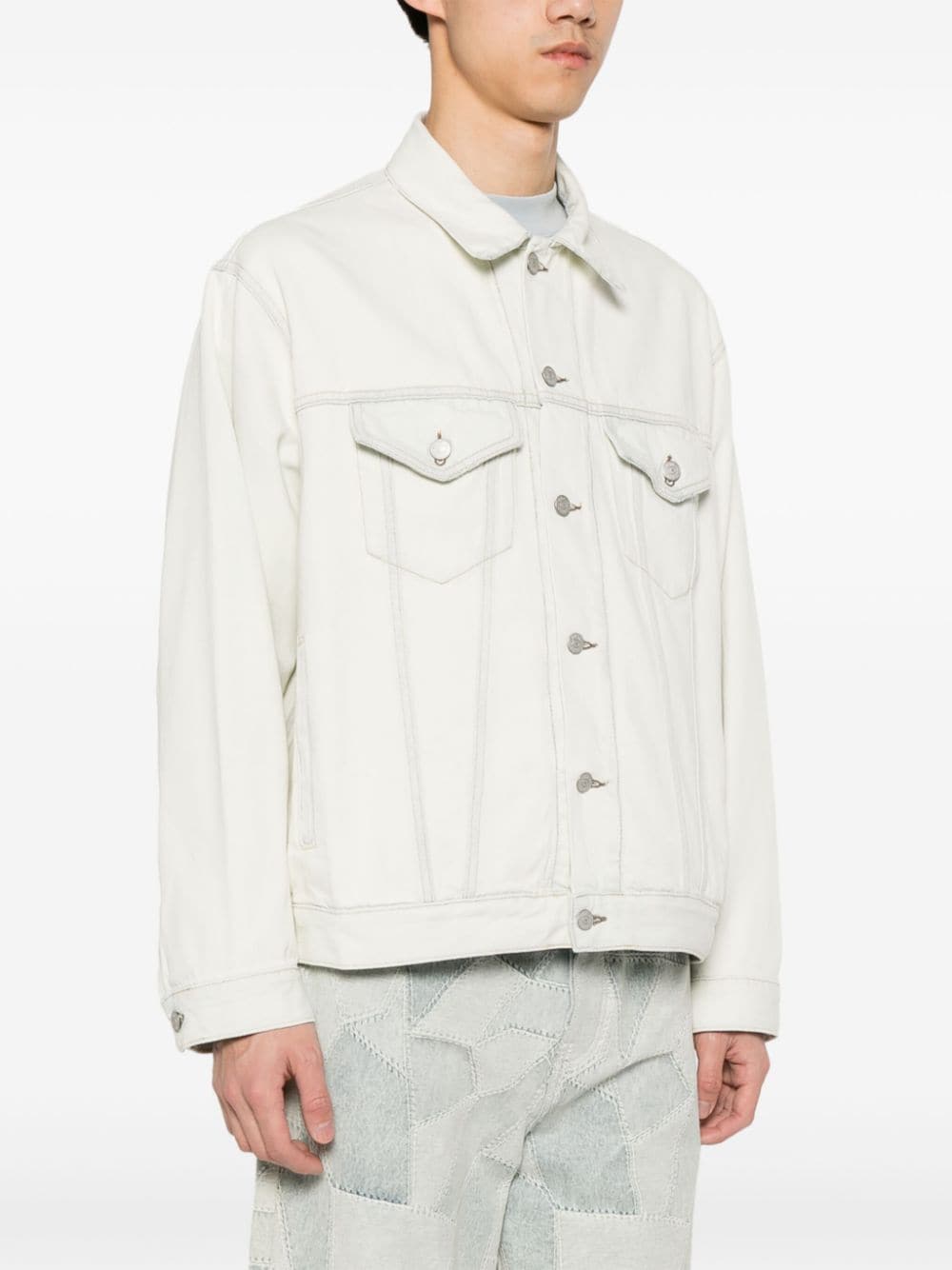 Acne Studios distressed panelled denim jacket