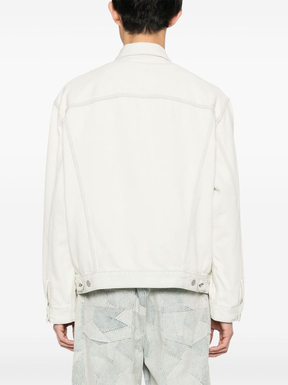 Acne Studios distressed panelled denim jacket
